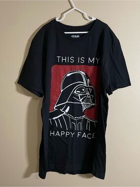 Star Wars Darth Vader "This Is My Happy Face" Black Tee Men’s Small